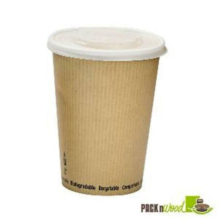 PACKNWOOD Soup Cup with Rippled Kraft Design - 32 oz 210PLAS32